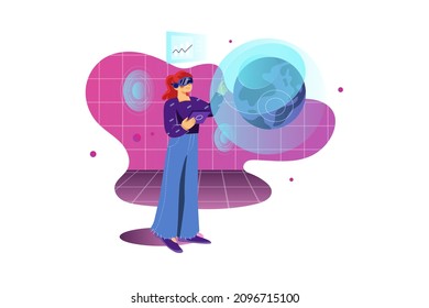 Metaverse and virtual reality Illustration concept. Flat illustration isolated on white background.