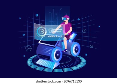 Metaverse and virtual reality Illustration concept. Flat illustration isolated on white background.