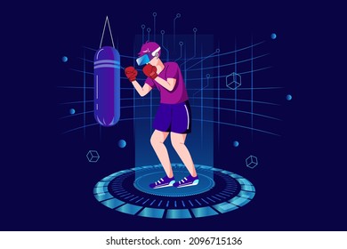 Metaverse and virtual reality Illustration concept. Flat illustration isolated on white background.