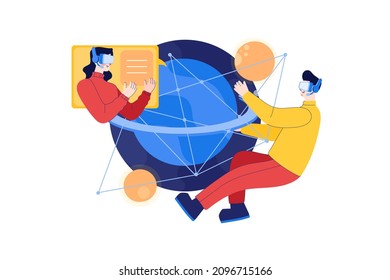 Metaverse and virtual reality Illustration concept. Flat illustration isolated on white background.