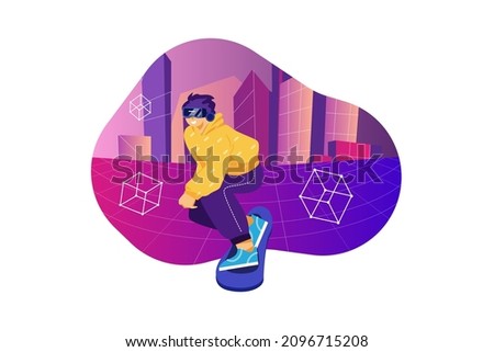 Metaverse and virtual reality Illustration concept. Flat illustration isolated on white background.