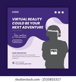 Metaverse virtual reality technology  workshop social media post banner design