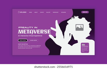 Metaverse Virtual Reality Workshop landing page ui ux design and  virtual reality new technology workshop website landing page design template
