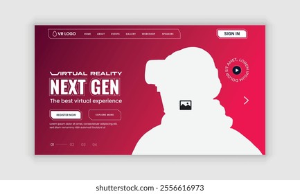 Metaverse Virtual Reality Workshop landing page ui ux design and  virtual reality new technology workshop website landing page design template
