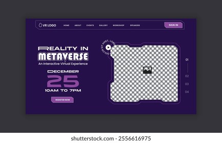 Metaverse Virtual Reality Workshop landing page ui ux design and  virtual reality new technology workshop website landing page design template
