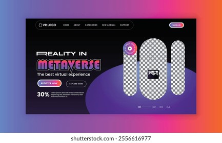 Metaverse Virtual Reality Workshop landing page ui ux design and  virtual reality new technology workshop website landing page design template
