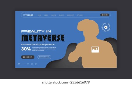 Metaverse Virtual Reality Workshop landing page ui ux design and  virtual reality new technology workshop website landing page design template
