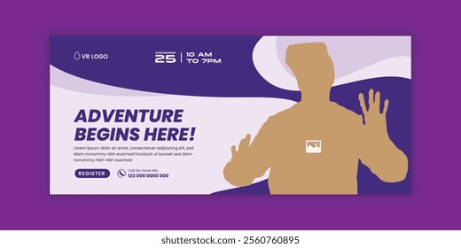 Metaverse Virtual Reality Workshop  social media cover banner design template, Metaverse virtual reality technology  workshop web design template