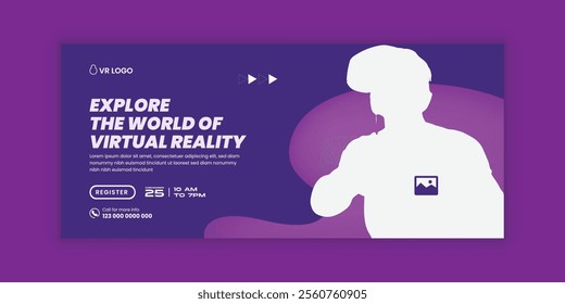 Metaverse Virtual Reality Workshop  social media cover banner design template, Metaverse virtual reality technology  workshop web design template