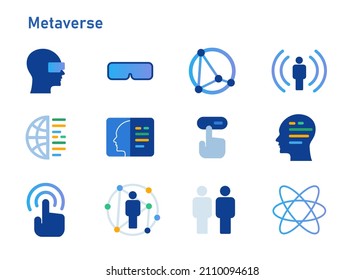 metaverse virtual reality world metaverse icon concept technology