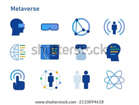 metaverse virtual reality world metaverse icon concept technology
