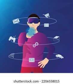 Metaverse Virtual World Vector Illustration Graphic