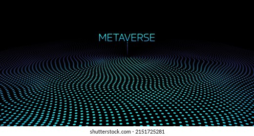 Metaverse world map globo luz azul patrón fondo ondulado en el concepto Metaverse, realidad virtual, realidad aumentada y tecnología blockchain.