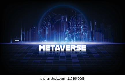 Metaverse world virtual reality technology concept. Internet of things (IoT). Futuristic business finance blockchain