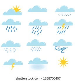 Weather Icons Set Isolated Vector Illustrations Stock Vector (Royalty ...