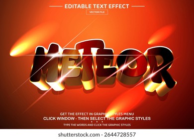 Meteor 3D editable text effect template
