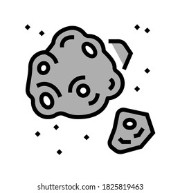 meteor asteroid color icon vector. meteor asteroid sign. isolated symbol illustration
