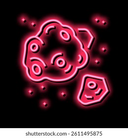 meteor asteroid neon light sign vector. meteor asteroid illustration
