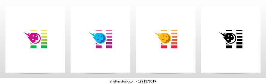 Meteor Asteroid On Letter Logo Design H