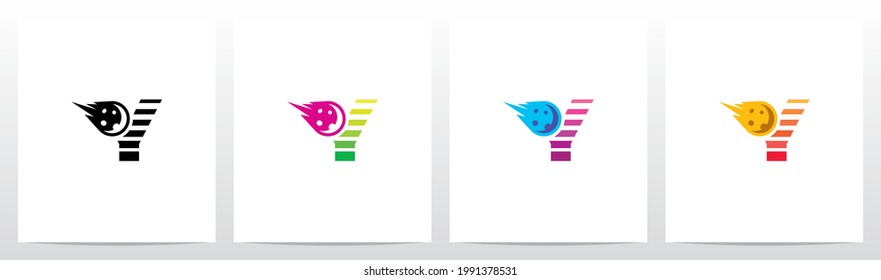 Meteor Asteroid On Letter Logo Design Y