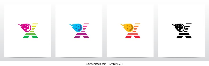 Meteor Asteroid On Letter Logo Design X