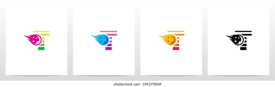 Meteor Asteroid On Letter Logo Design T