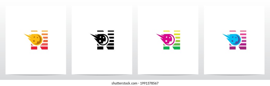 Meteor Asteroid On Letter Logo Design N