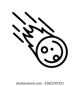 Meteor asteroid space impact isolated illustration