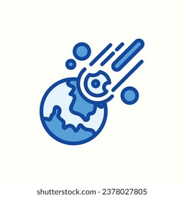 Meteorblaue Symbol einzeln auf hellem Hintergrund, perfekt für Website, Blog, Logo, Grafikdesign, soziale Medien, Benutzeroberfläche, mobile App