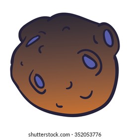 Meteor Brown and Purple Cartoon Vector