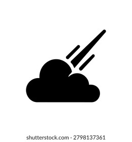 Meteor Cloud Icon Containing Atmospheric Space Event, Astronomy Theme, and Sky Atmosphere