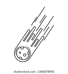 Meteor, comet, asteroid or fireball flat vector icon for astronomy website and apps