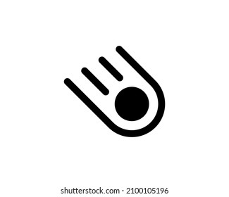 Meteor or Comet or fireball flat vector icon for astronomy website and apps.