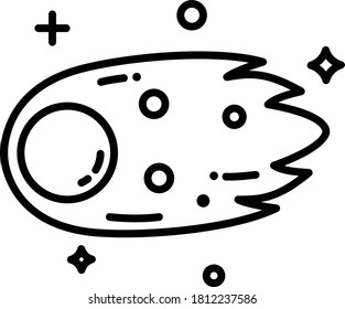 Meteor / Comet flat icon for astronomy website and apps