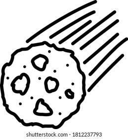 Meteor / Comet flat icon for astronomy website and apps