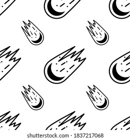 Meteor / Comet flat icon for astronomy website and apps
