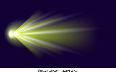 Meteor or comet. Neon space flying meteorite or asteroid, realistic vector illustration. Meteor fire trails isolated. Fireball glowing gas and dust tails at night sky