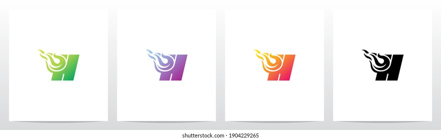 Meteor Comet On Letter Logo Design H