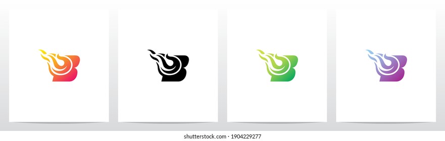 Meteor Comet On Letter Logo Design B