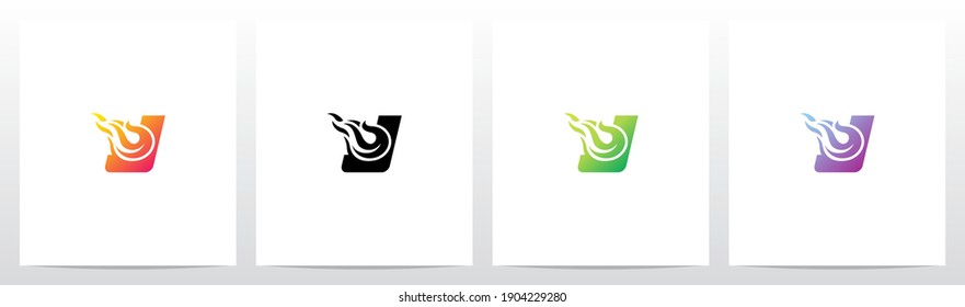 Meteor Comet On Letter Logo Design J