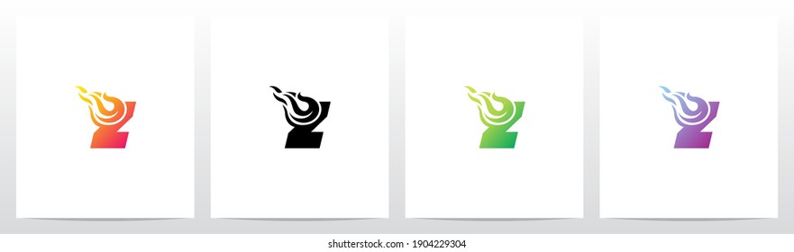 Cometa Meteorológico Sobre El Diseño De Logotipo De Letra Z