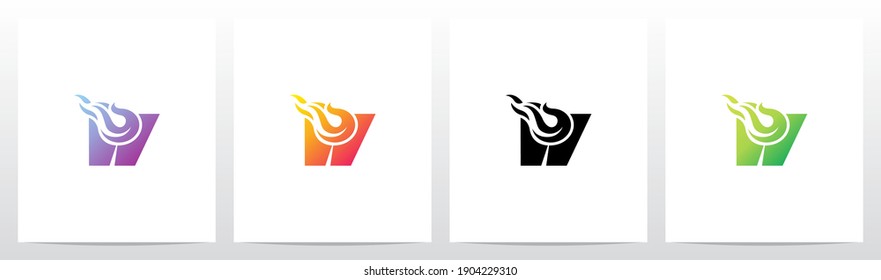 Meteor Comet On Letter Logo Design W