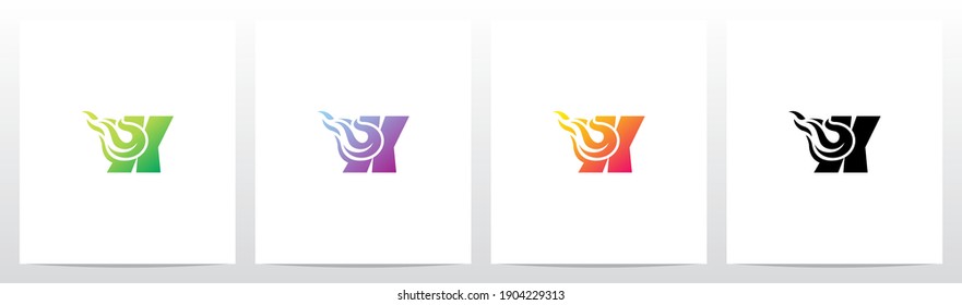 Meteor Comet On Letter Logo Design X
