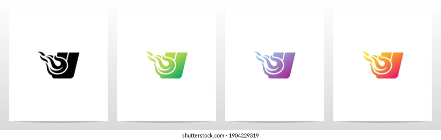 Meteor Comet On Letter Logo Design U