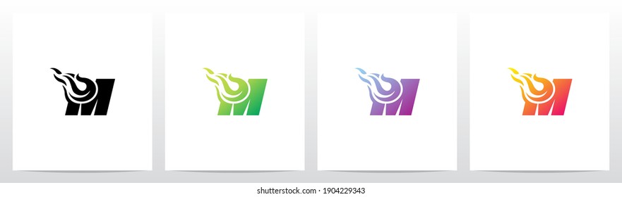 Meteor Comet On Letter Logo Design M