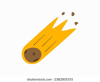Meteor-Komet-Dusche, flache Abbildung. Fallende Meteorgrafik. Cartoon-Stil für Naturkatastrophen