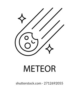 Meteor Comet Space Fireball Fast Asteroid Line Symbol