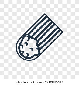 Meteor concept vector linear icon isolated on transparent background, Meteor concept transparency concept in outline style