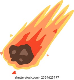 Meteor Falling Down Planet Astrology Vector Illustration