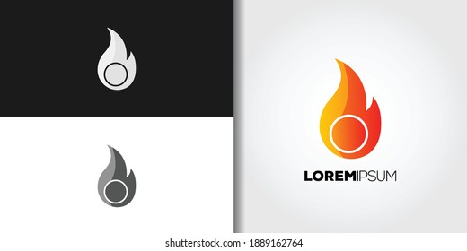 meteor fire logo set brand idea template vector